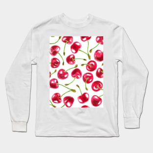 Watercolor cherries pattern Long Sleeve T-Shirt
